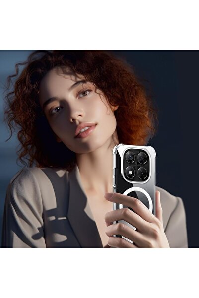 teknosepetim Redmi Note 14 Pro 4G için manyetik kılıf Şeffaf Mıknatıslı Kılıf Pc Mika Kılıf Magsafe note 14 pro