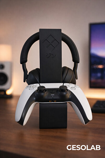 GESOLAB 2’si 1 Arada Kulaklık Standı ve Oyun Kolu Tutucu – PS5 & Xbox Uyumlu,...