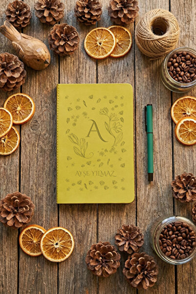 Hedizu A Harfli İsimli Kişiye Özel Defter ve Kalem Yeşil Doğum Günü Hediyeler...
