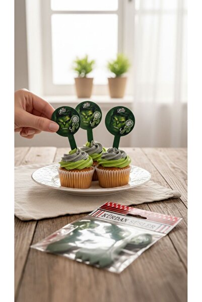 Cadde Süs Hulk Temalı Yeni Nesil Pasta Üstü Karakter Set Süs 10'lu