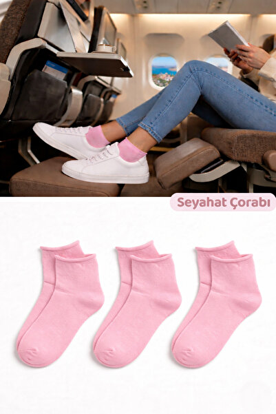 Ducks Socks Women's Pink Non-Elastic Travel Socks 3-Pack Seamless/Premium/Cot...