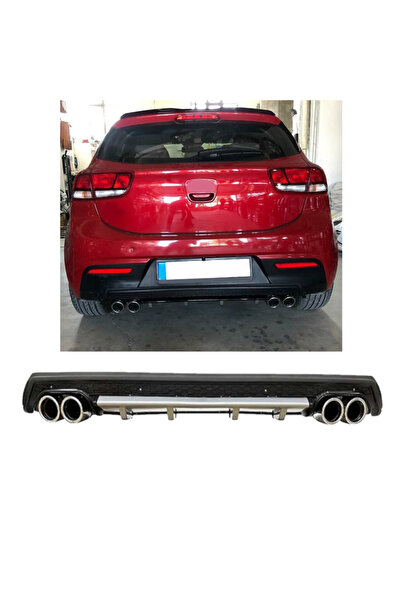 OTO H.İ.T. KİA RİO MK3 UYUMLU BODY KİT DİFÜZÖR 4 ÇIKIŞ YUVARLAK GRİ MODEL 3