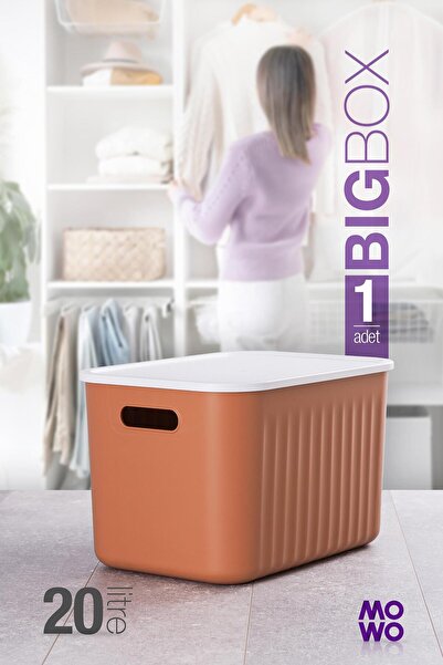 Mowo Home BigBox 20 Lt 1'li Kiremit Dolap Düzenleyici Kapaklı Saklama Kutusu ...