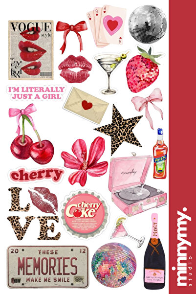 Minnymy Baby Girl Collection Sticker, Decal, Agenda, Diary, Planner, Bullet Journal, Pinterest