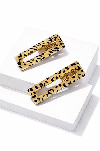 New Obsessions Πόρπη με σχέδια λεοπάρ πολυτελείας 6 εκ. - 2 τεμάχια