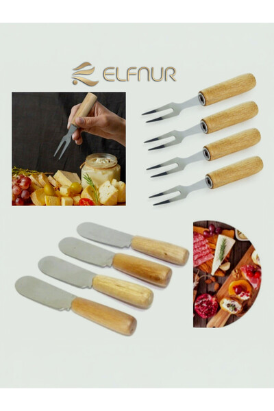 elfnur 6-Piece Wooden Handle Butter Knife Jam Chocolate Cheese Spreading Brea...
