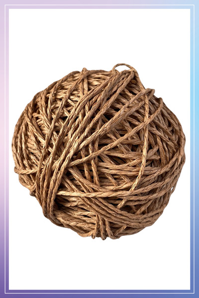 Mai Handmade Doğal Kağıt Ip 100 gr Yaklaşık 100-120 Metre Sarılmış Kağıt Ip Ö...