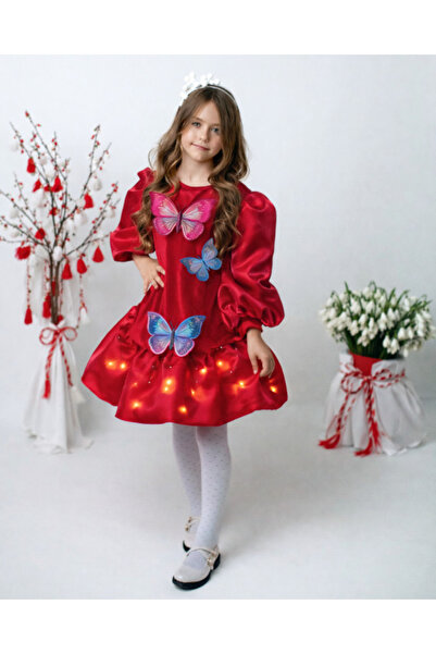 fustite cu luminite Rochie fluture cu lumini, Primăvară - 3-4 ani (98-104 cm)