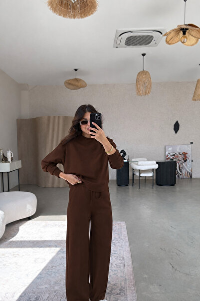 BayBayan Women's Modal Long Sleeve High Waist Loose Leg Tracksuit Set