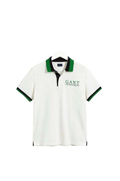 Gant Men's White Regular Fit Logo Polo T-Shirt 2022118.113