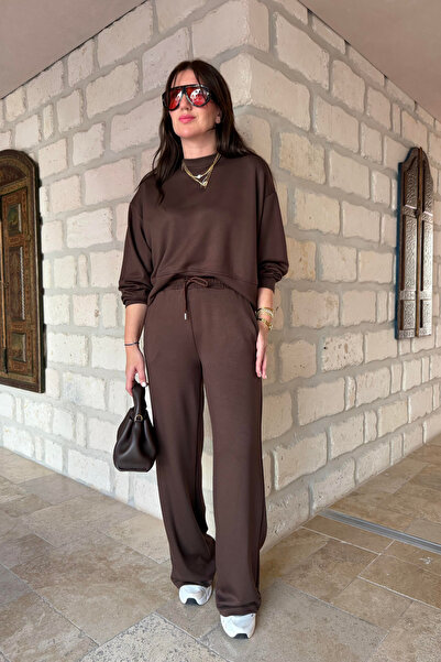 BayBayan Women's Modal Long Sleeve Soft High Waist Loose Pants Suit