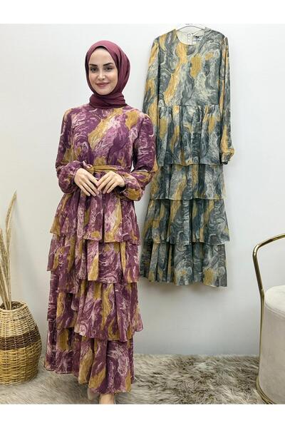 JOOQSTORE Patterned Chiffon Dress