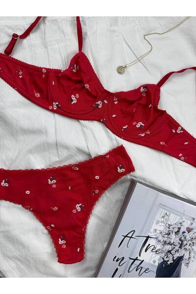 ROZENİN LINGERIE Patterned Soft Textured Flexible Underwire Non-Cup Everyday ...