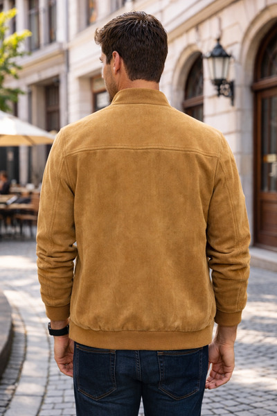 DYNAMO Mink Suede Coat Men's Regular Fit Zippered Spring/Summer Jacket