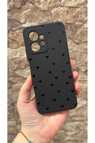 Vip Case Redmi Note 12 4G Uyumlu Mini Siyah Kalp Desenli Silikon Darbe Emici ...