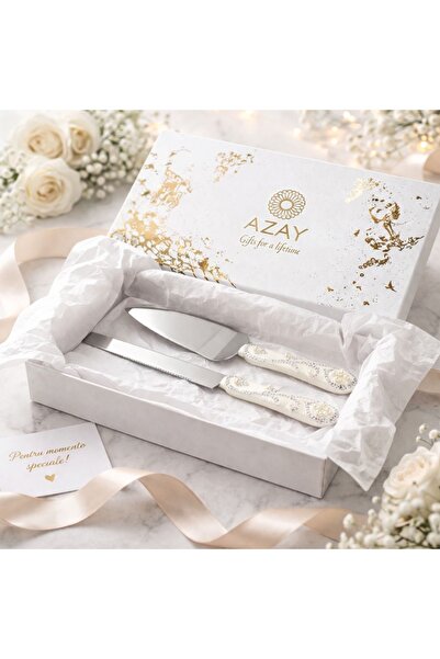 Azay Σετ τούρτας με μαχαίρι 32 εκ. και σπάτουλα 26 εκ., κομψός σχεδιασμός με ...