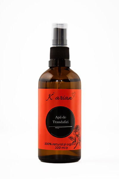 Karian Apa florala de Trandafiri organica, 100% Pur, ambalaj din sticla, 100 ml,