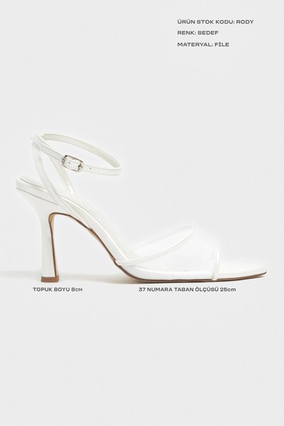 NİŞANTAŞI SHOES Rody Sedef Mesh Ankle Strap Women's Thin Heeled Sandals