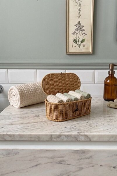 Bayev Κουτί αποθήκευσης Osi Oval Rattan με καπάκι - Ψάθινο κουτί οργάνωσης πο...