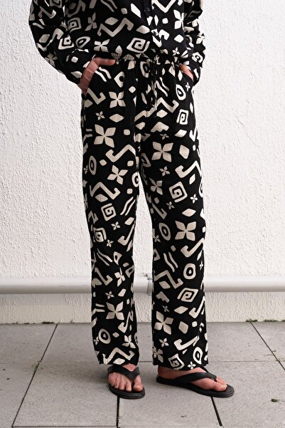Hiccup GIESTO pants with ethnic print, loose fit, with drawstring