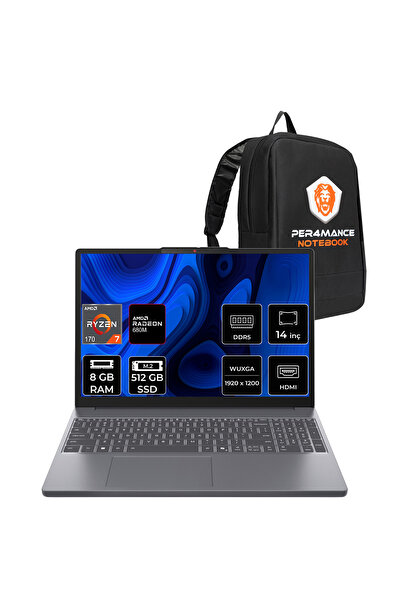 LENOVO Ideapad Slim 3 Ryzen 7 170 8GB RAM 512GB SSD 14" FHD+ FreeDOS 83K6006J...