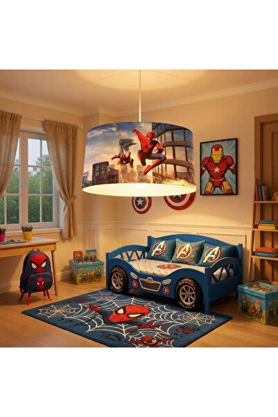 MEKTA HOME Iron Man ve Spider Man Desenli Çocuk Odası Avize