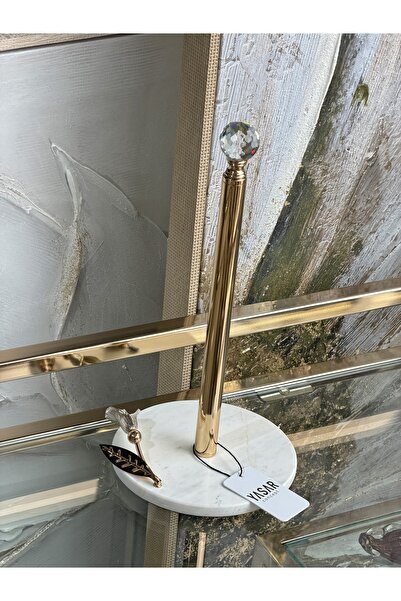 YASAR CONCEPT Rosveria Mermer Tabanlı Metal Kağıt Havluluk 16x30 Cm