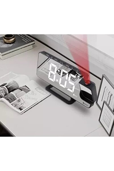 Izoxis Ψηφιακό Ρολόι με Προβολέα LED και Καθρέφτη, IZOXIS, 4 σε 1, Μαύρο