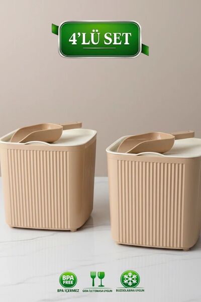 LE PARİS 4'lü Set Kürekli Çok Amaçlı Saklama Kabı | Deterjan, Erzak, Bakım & ...