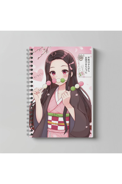 nihonwosekai Caiet spiralat Demon Slayer Anime A4 pentru băieți, 60 de foi