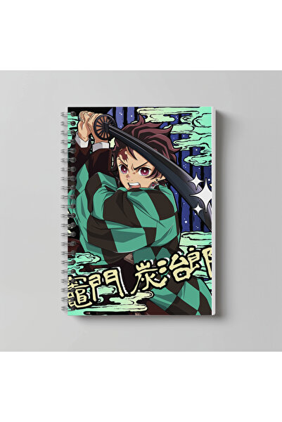 nihonwosekai Caiet spiralat Demon Slayer Anime A4 pentru băieți, 60 de foi