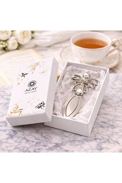 Azay Μεταλλικός Σελιδοδείκτης Άγγελος με Πέρλα και Κρύσταλλα, 12 x 5 εκ., Αση...