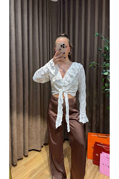 Maysa White Ruffled Blouse