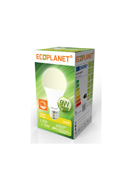 OEM Bec LED Ecoplanet, E27, 9W (75W), 855 LM, F, θερμό φως 3000K, Ματ