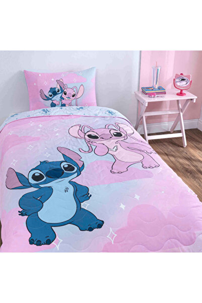 Taç Lisanslı Disney Stitch Shiny Tek Kişilik Yatak Örtüsü Seti