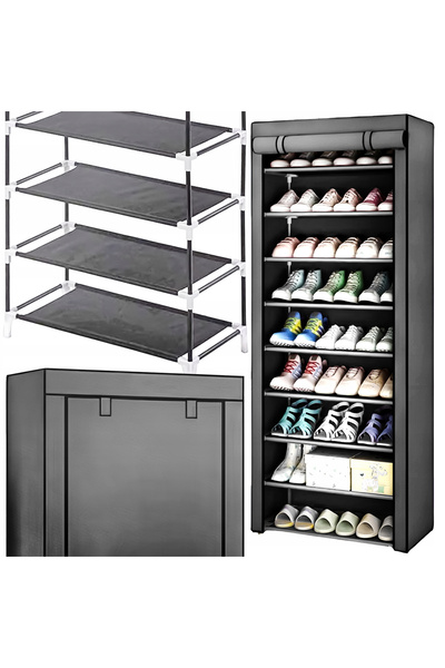 NewEvo ΝιουΈβο ®   Υφασμάτινη Παπουτσοθήκη, 58 x 28 x 160 εκ., με 2 Φερμουάρ,...