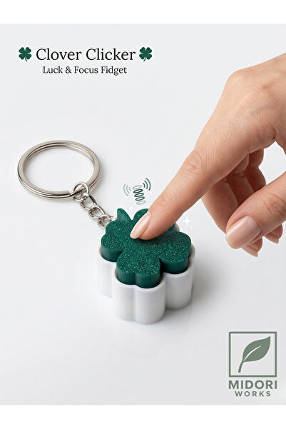 MidoriWorks Midori Works Yonca Clicker Anahtarlık - Şans Getiren Fidget Stres...