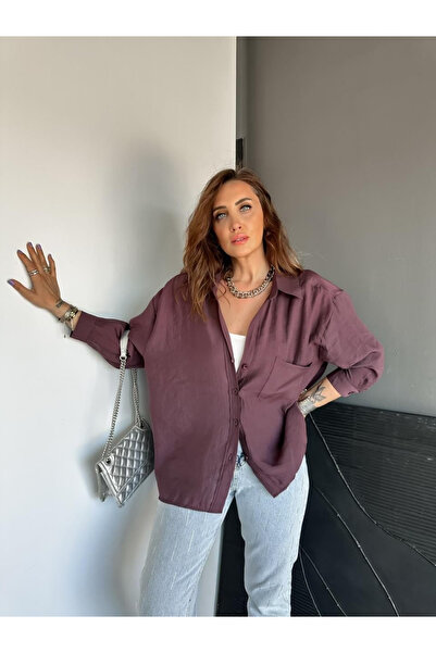 My Blog Πουκάμισο με ανοιχτούς ώμους σε χρώμα δαμασκηνί - 4612