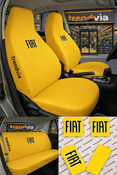 trivexa Fiat Logolu Oto Koltuk Kılıfı Ön Arka Set – Penye Likralı Universal K...