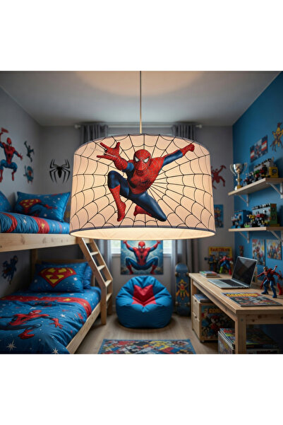 MEKTA HOME Ağ ve Spider Man Desenli Çocuk Odası Avize