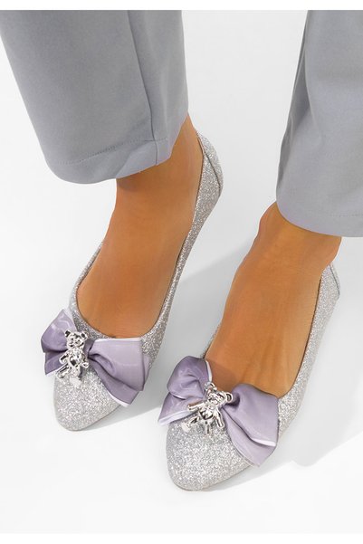 B T Shoes Balerini eleganti Adelyma argintii