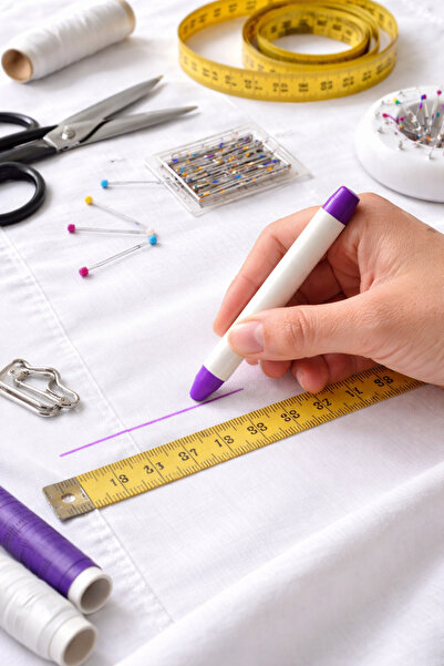 TEXART Art of Sewing BUHAR İLE ISI İLE UÇAN SABUN ÇİZGİ KALEMİ 5 ADET (MOR RENK)