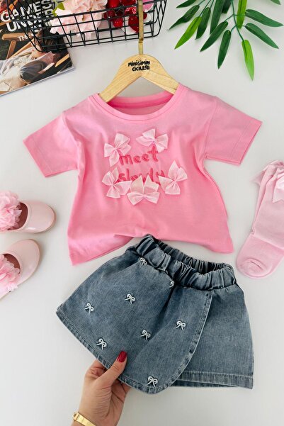 Minigimin Cicileri Miniğimin Cicileri Σετ 2 τεμαχίων με φιόγκο και τζιν σορτς...