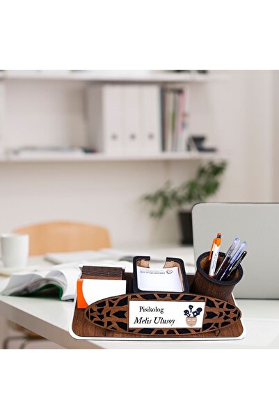 Hediye Vakti Kişiye Özel Psikolog Masa İsimliği | Modern Ahşap Masaüstü Organ...