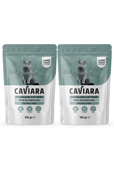 Caviara قطع البط والديك الرومي في الجيلي (100 جرام) |   طعام رطب فائق الجودة ...