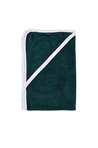 MiniKids Αφράτη βρεφική πετσέτα με κουκούλα, σκούρο πράσινο