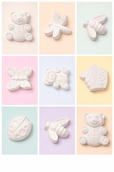 SHANTOU Σετ από Γύψινες Φιγούρες για Ζωγραφική - 9 Αξιολάτρευτα Μοντέλα