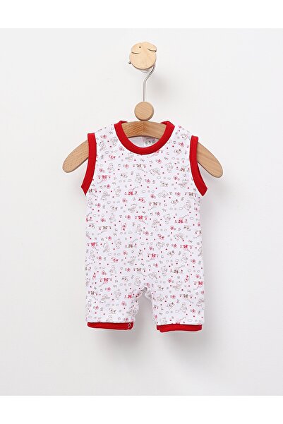 MiniKids Ολόσωμη φόρμα Bear and Birds M-S με κόκκινο σχέδιο