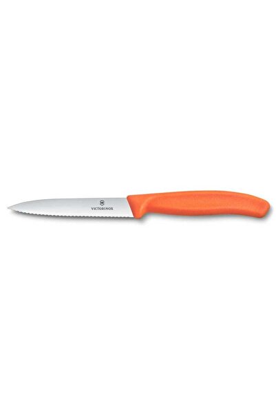Victorinox 6.7739.C1 Swiss Classic 10cm Tırtıklı Soyma Bıçağı, Turuncu