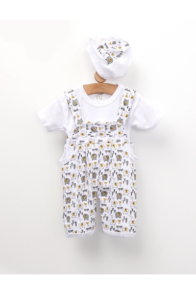 MiniKids Άγρια Αρκούδα λευκό-γκρι βρεφικό σετ 3 τεμαχίων